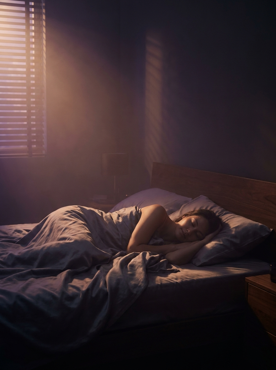 A person sleeping peacefully