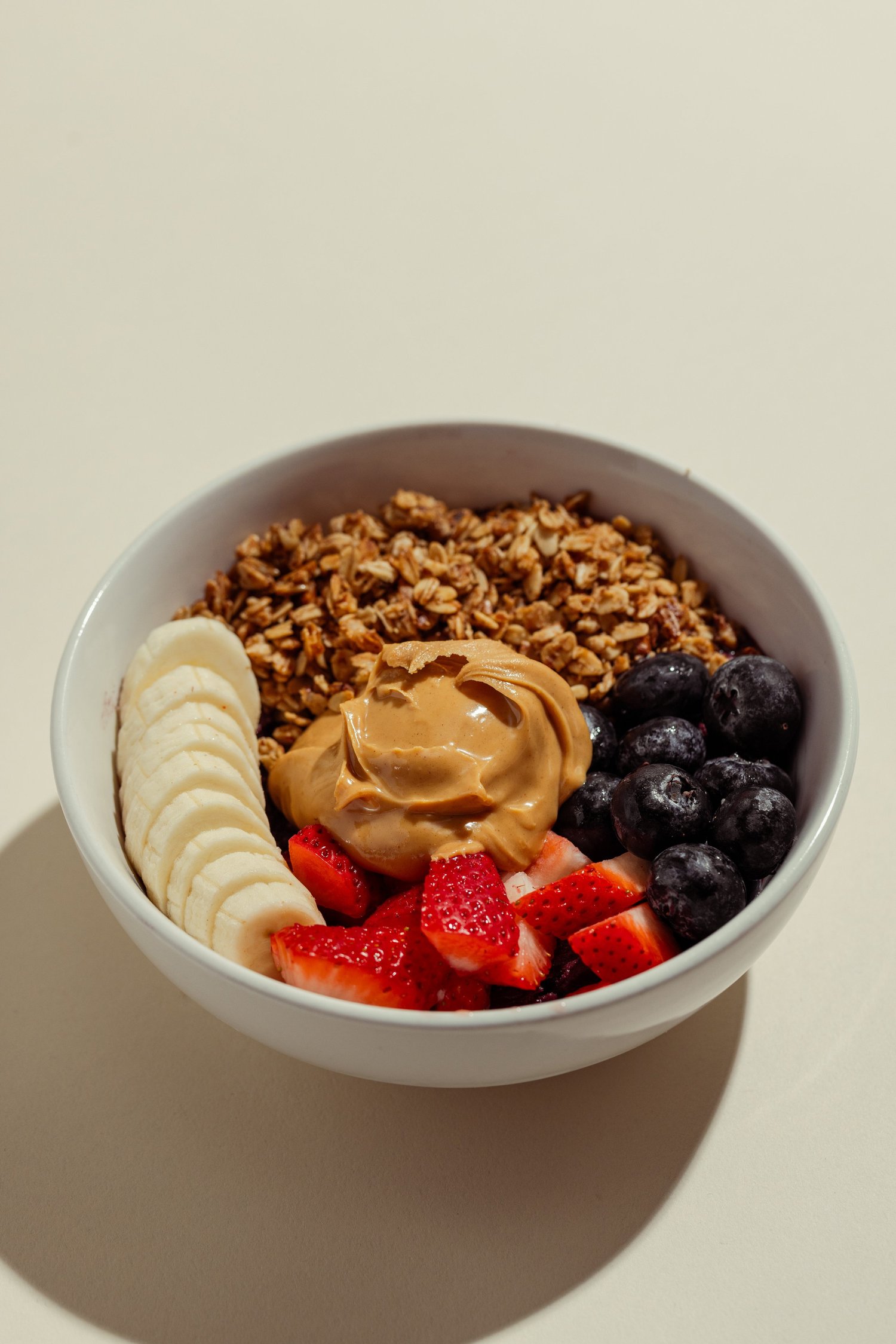 Açaí bowl topped with fruit